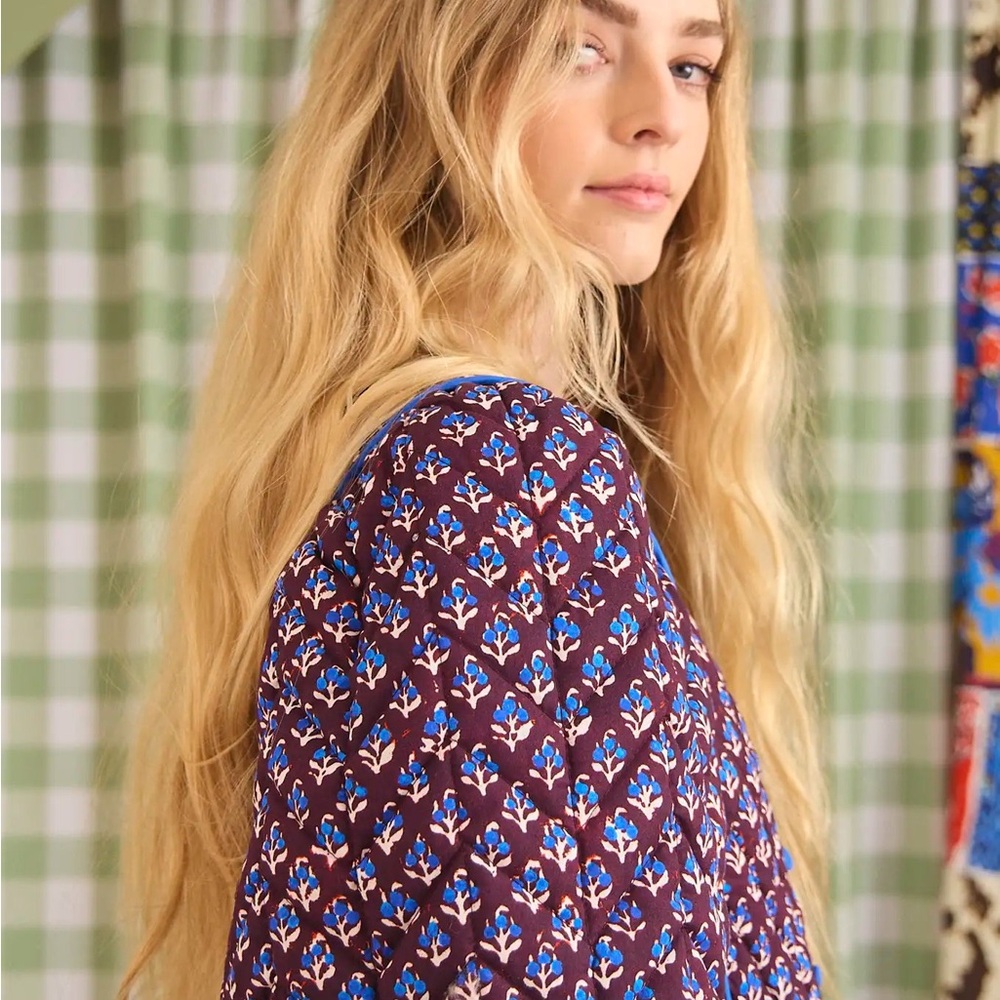 Hunter Bell Blue and Brown Patterned Dress